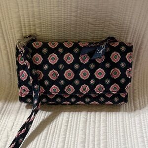Vera Bradley Black and Pink Patterned Clutch
